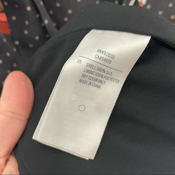 Fossil Swan Print Silk Shift Dress Black XS -186 - Picture 9 of 12